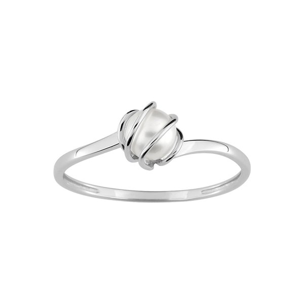 Bague perle de culture d'eau douce Or Blanc 750