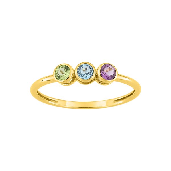 Bague améthyste pe topaze bleue traitée Or Jaune 750