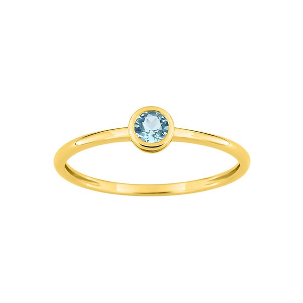 Bague topaze bleue traitée Or Jaune 750