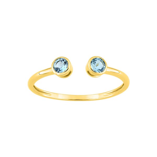 Bague topaze bleue traitée Or Jaune 750