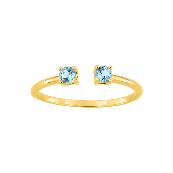 Bague topaze bleue traitée Or Jaune 750