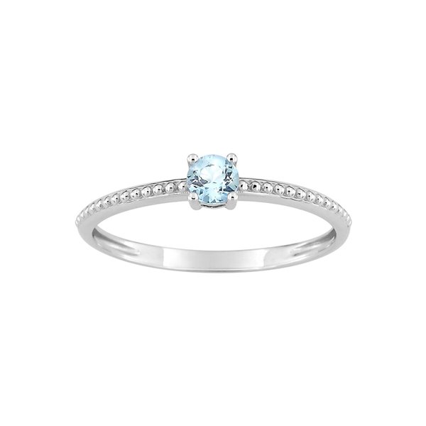 Bague topaze bleue traitée Or Blanc 750