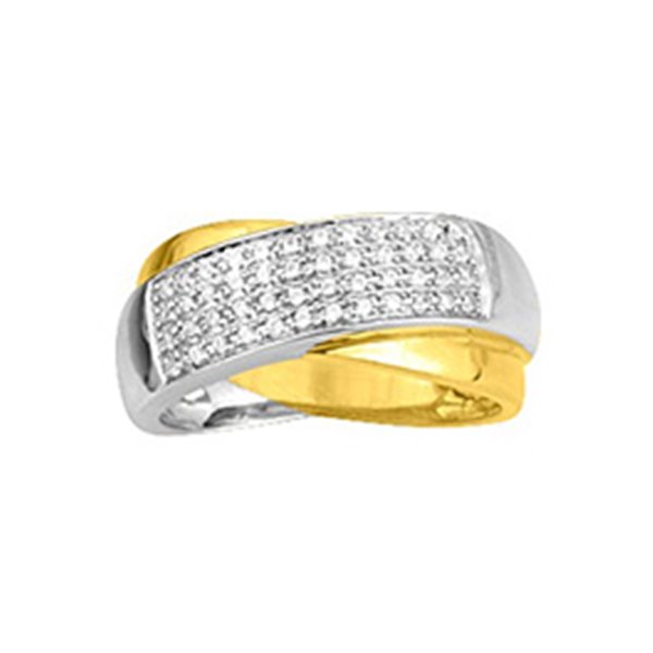 Bague oxyde(s) de zirconium Or Jaune 750 rhodiée