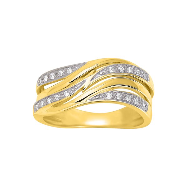 Bague diamant 0.09ct Or Jaune 750 rhodiée