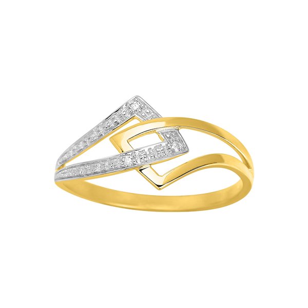 Bague diamant 0.01ct Or Jaune 750 rhodiée