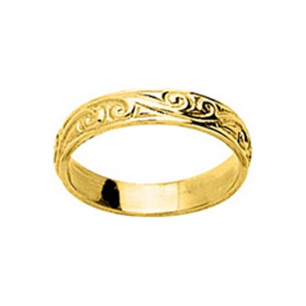 Bague fantaisie 4mm Or Jaune 750