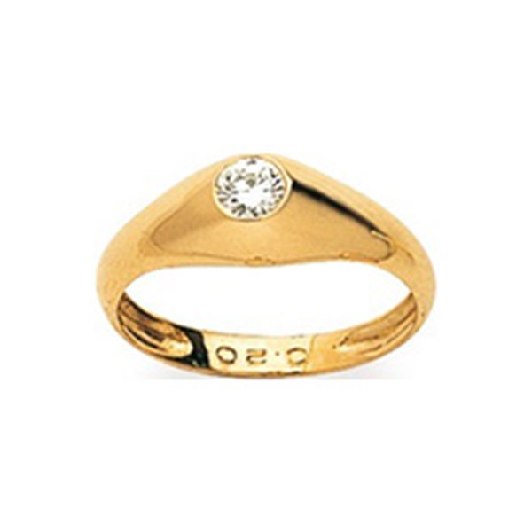 Bague jonc-anglais diamant 0.20ct Or Jaune 750