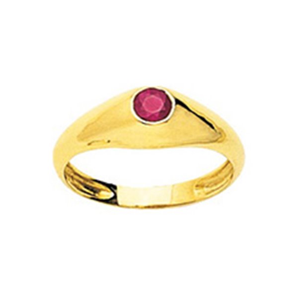 Bague Jonc anglais rubis Or Jaune 750