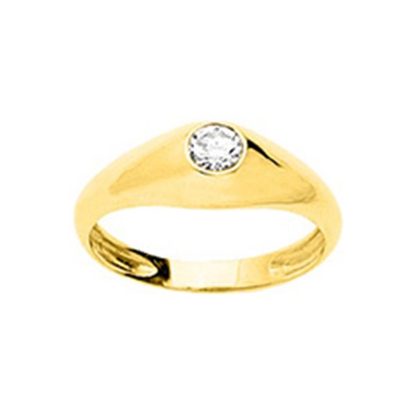 Bague Jonc anglais oxyde(s) de zirconium Or Jaune 750