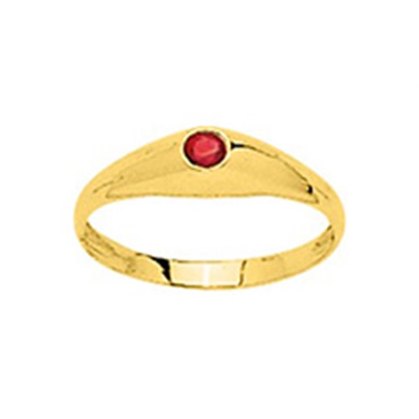 Bague Jonc anglais rubis Or Jaune 750