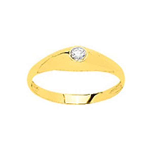 Bague Jonc anglais oxyde(s) de zirconium Or Jaune 750