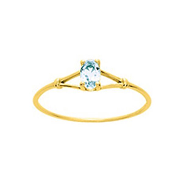 Bague Or Jaune 750 aigue-marine