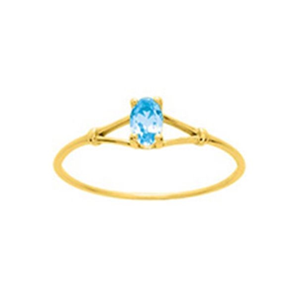 Bague topaze bleue traitée Or Jaune 750