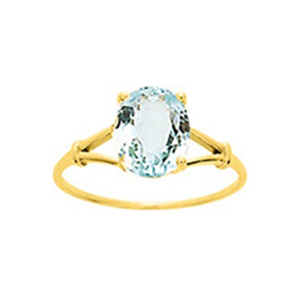 Bague Or Jaune 750 aigue-marine