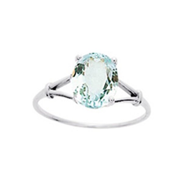 Bague Or Blanc 750 aigue-marine