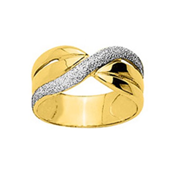 Bague sablée Or Jaune 750 rhodiée