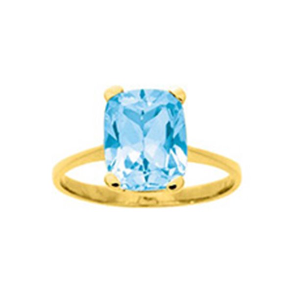 Bague topaze bleue traitée Or Jaune 750