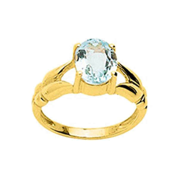 Bague Or Jaune 750 aigue-marine