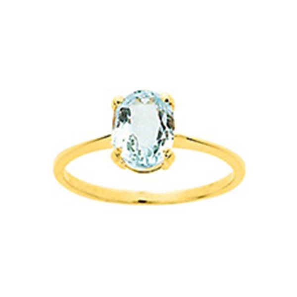 Bague Or Jaune 750 aigue-marine