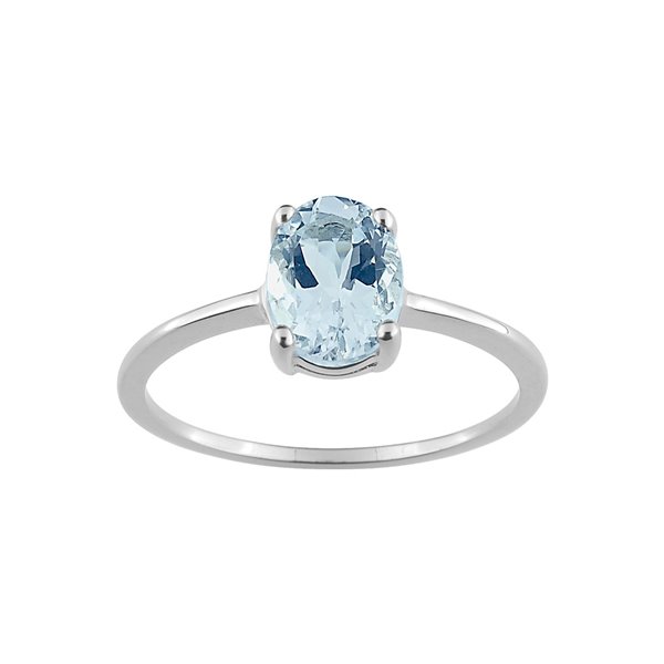 Bague aigue-marine Or Blanc 750