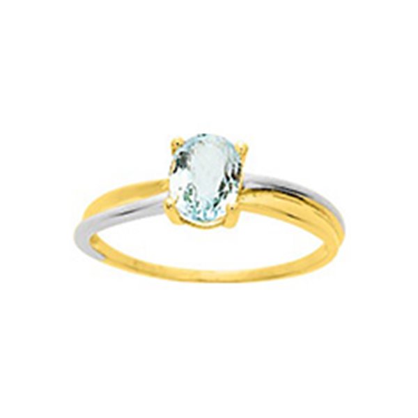 Bague aigue-marine Or Jaune et blanc Or 750