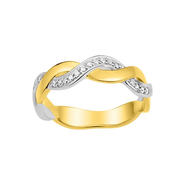 Bague entrelacé diamant 0.11ct Or Jaune et blanc Or 750