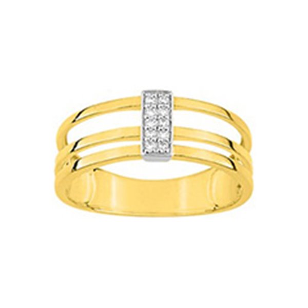 Bague diamant 0.06ct Or Jaune et blanc Or 750