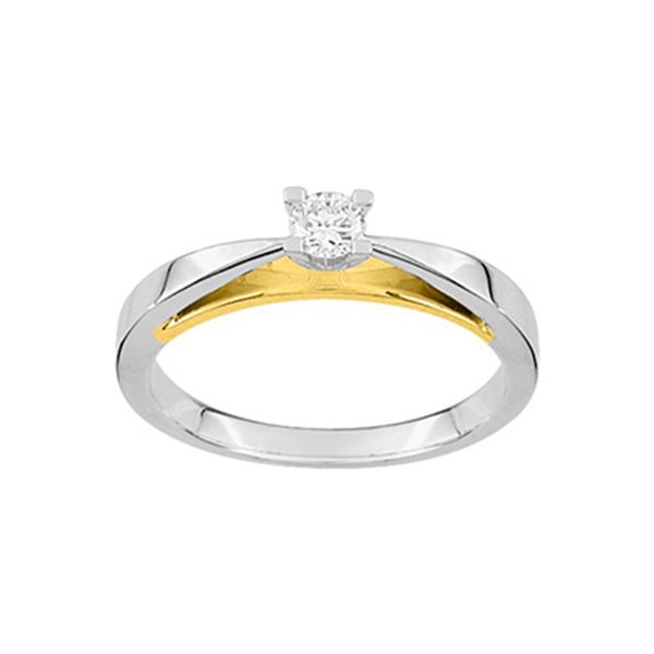 Bague diamant 0.16 Or Jaune et blanc Or 750