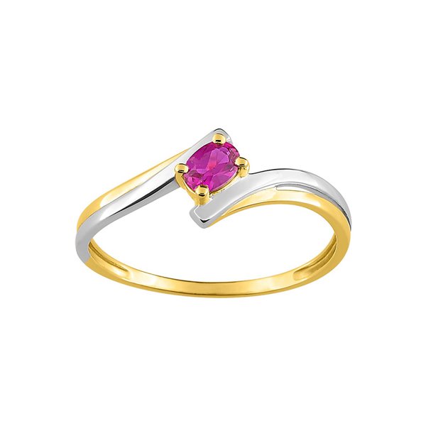 Bague rubis Or Jaune 750 rhodiée