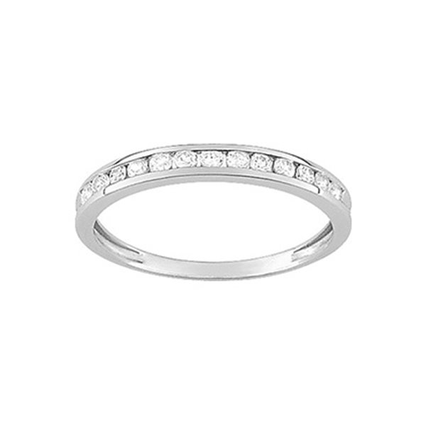 Bague oxyde(s) de zirconium Or Blanc 750