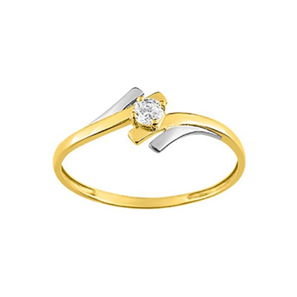 Bague oxyde(s) de zirconium Or Jaune et blanc Or 750