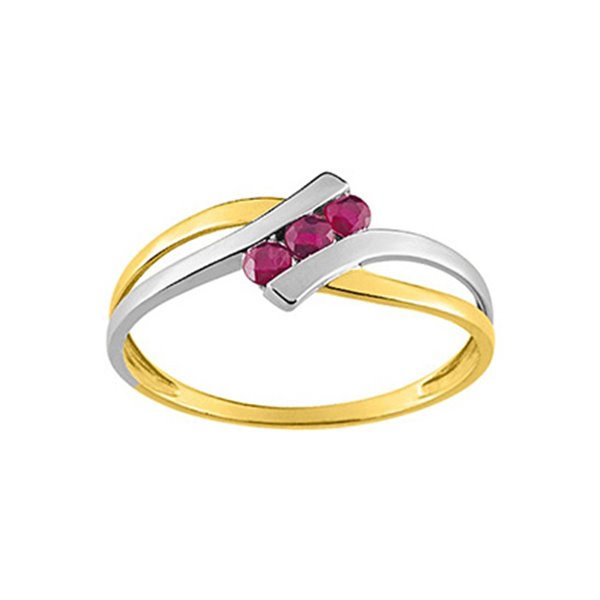 Bague rubis Or Jaune 750 rhodiée