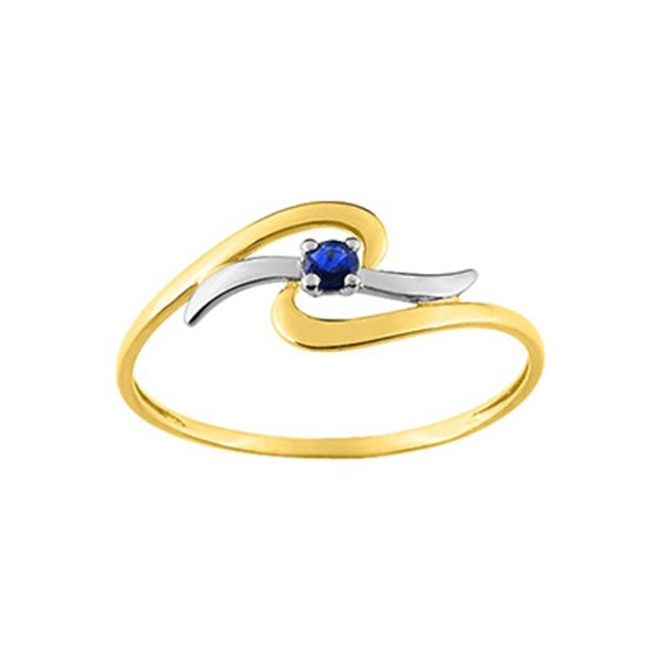 Bague saphir 0.079 Or Jaune 750 rhodiée