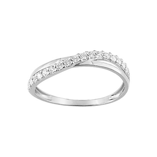 Bague oxyde(s) de zirconium Or Blanc 750