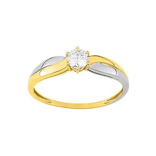 Bague oxyde(s) de zirconium Or Jaune et blanc Or 750