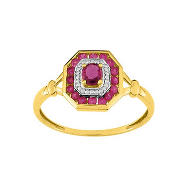 Bague rubis 0.52 bicolore Or 750