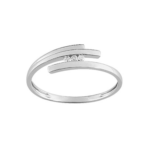 Bague 3 diamant 0.03 Or Blanc 750