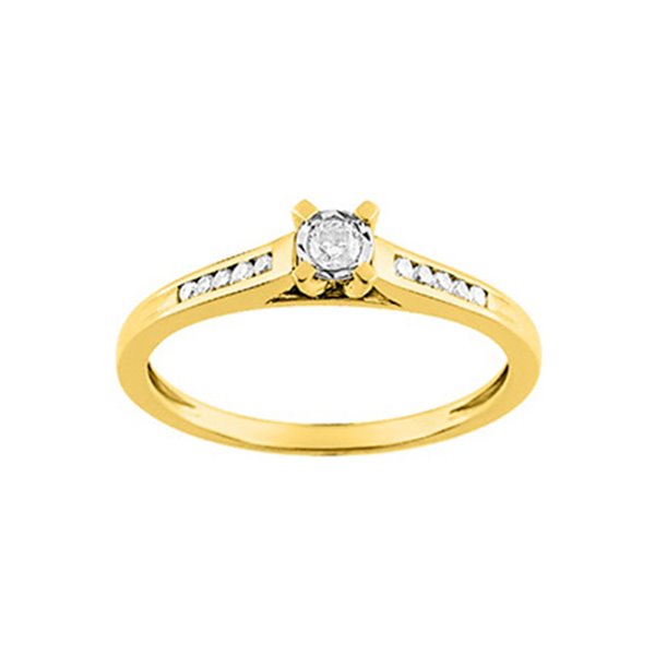 Bague diamant 0.064+0.060.12ct Or Jaune et blanc Or 750