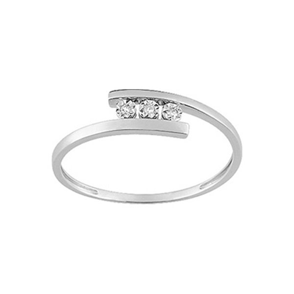 Bague 3 diamant 0.02 Or Blanc 750