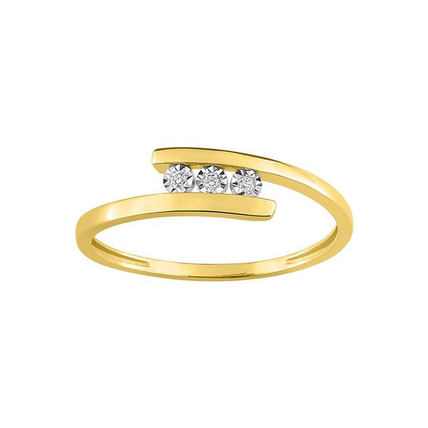 Bague diamant 0.02ct Or Jaune 750 rhodiée