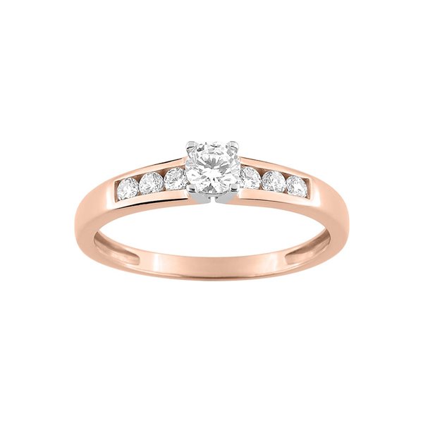 Bague oxyde(s) de zirconium Or Rose 750