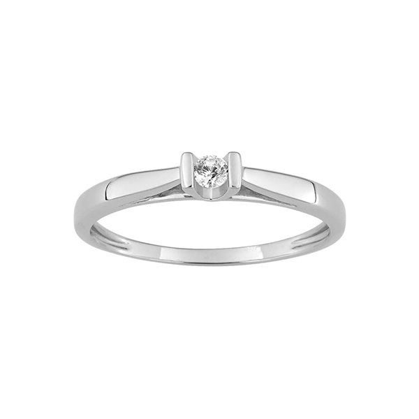 Bague 1 diamant 0.08 Or Blanc 750