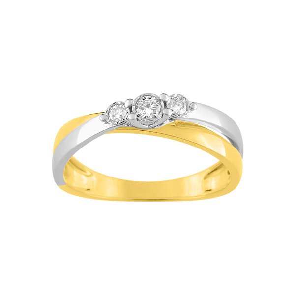 Bague diamant 0.12ct Or Jaune et blanc Or 750