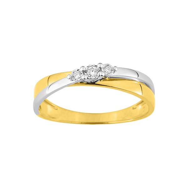 Bague diamant 0.046ct Or Jaune et blanc Or 750