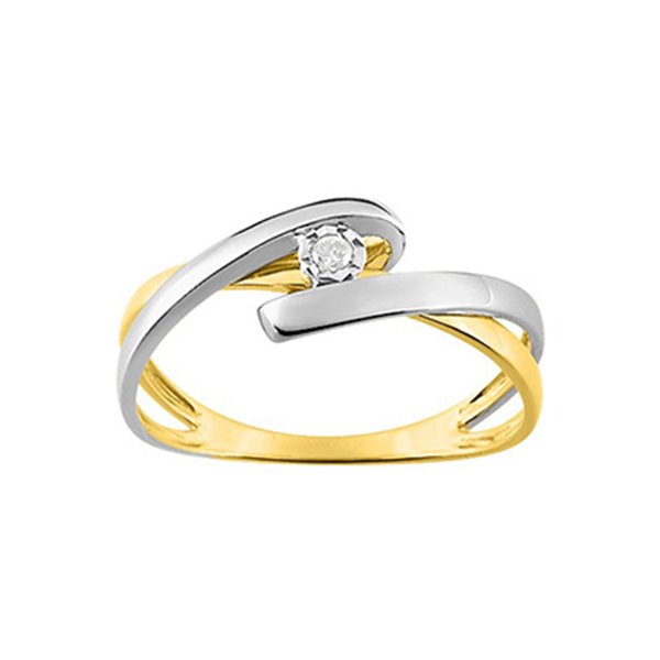 Bague diamant 0.03 bicolore Or 750