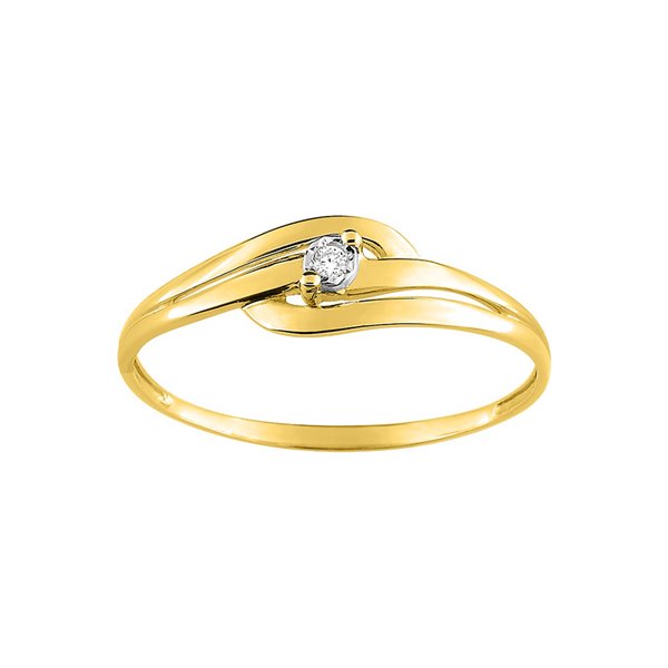 Bague diamant 0.01ct Or Jaune 750 rhodiée