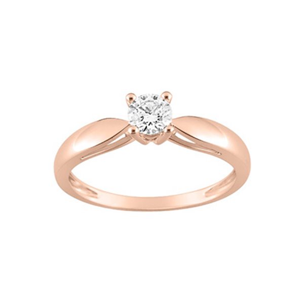 Bague diamant 0.30ct Or Rose 750