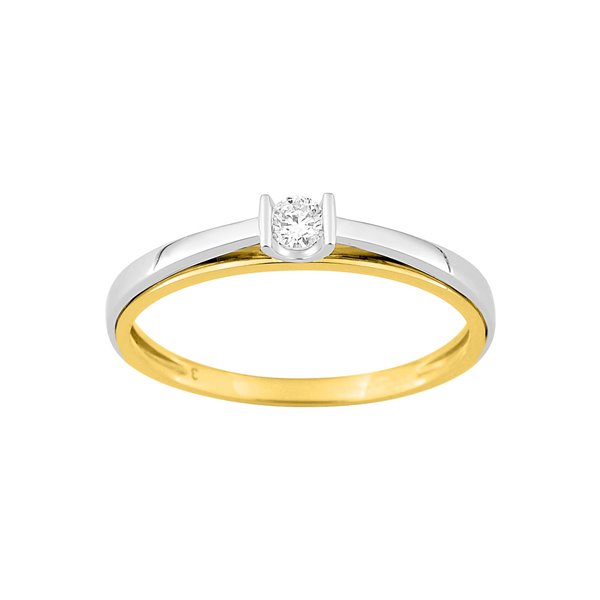 Bague diamant 0.08ct Or Jaune et blanc Or 750