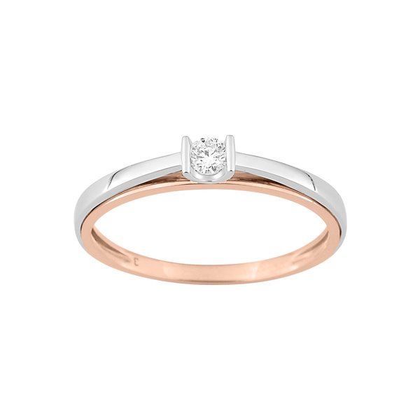 Bague diamant 0.08ct Or Rose et Blanc Or 750