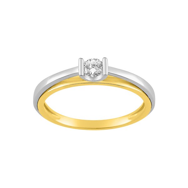 Bague diamant 0.14ct Or Jaune et blanc Or 750